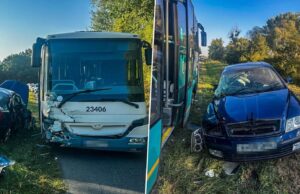 Autobus so 16 deťmi sa pri Michalovciach zrazil s autom. Deti vyviazli bez zranení